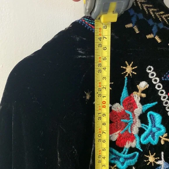 Johnny Was black velvet duster kimono jacket large read description: - Picture 9 of 10